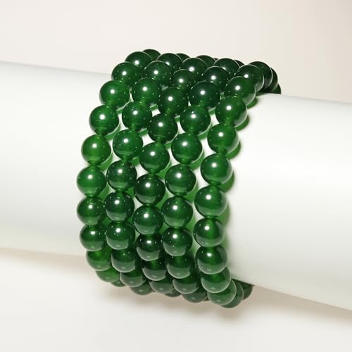 MJDCB Stone Beads 10mm 35pcs Round Blackish Green Jade Loose Gemstone Bead Charms for Jewelry Making Bracelet Necklace Earring Pendant - color: Blackish Green Jade, size: 10mm