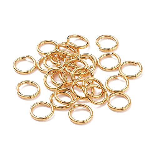 HDSupplies 50 Pieces - 304 Gold Tone Stainless Steel Jump Rings - 10mm - 15 Gauge (1.5mm Thickness) - color: Gold Tone Stainless Steel, size: 10mm / 1.5mm Thick / 15 Gauge