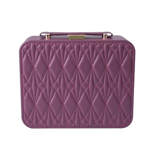 Travel Jewelry Case Organizer, Large Travel Jewelry Organizer, Travel Jewelry Box and Portable Travel Jewelry Case, Burgundy Red - color: Exquisite Wine Red