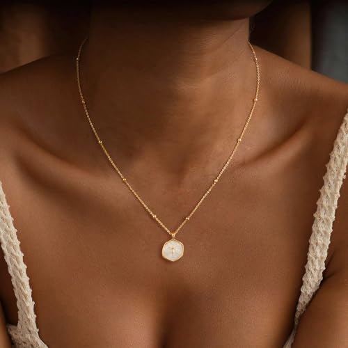 Mothers Day Gifts for Mom Cross Necklace for Women Dainty 14K Gold Plated Cross Coin Necklace Simple Round Disc Pendant Minimalist Cute Charm Everyday Religious Jewelry Gifts - style: bead chain