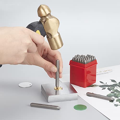 PH PandaHall 36 Pcs Letter and Number Metal Stamp Set, 1/20 inch 1.5mm Alphabet A-Z and Number 0-9 and Symbol, Iron Uppercase Stamps Punch Press Tool for Imprinting on Metal Jewelry Leather Wood - color: 36 Pcs - Letter & Numbers & Symbols 3, size: 1/16"
