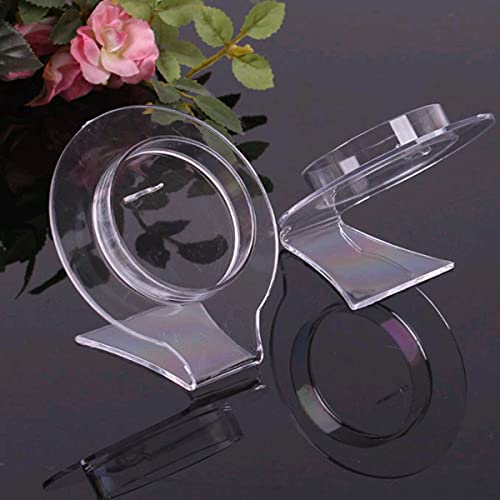 mollensiuer Jewelry Holder, 2 Pcs Clear Acrylic Bracelet Display Stand, Jewelry Organizer Rack, Transparent Shelf Shelves, Clear Jewelry Organizer