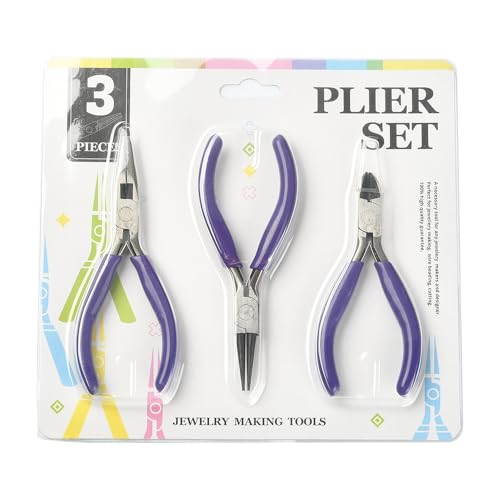 Pliers for Jewelry Making, Jewelry Pliers Set Includes Needle Nose Pliers, Round Nose Plier and Wire Cutters, Jewelry Making Tools for Jewelry Repair, Wire Wrapping, Beading and Crafts - color: Bluish Violet