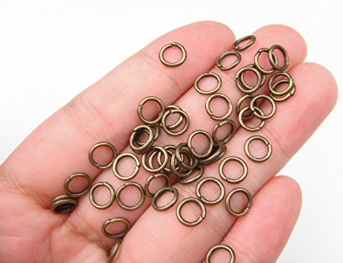 ALL in ONE 15 Gram/135pcs 6mm Antique Bronze Plated Open Jump Ring with Storage Box - color: Antique Bronze, size: 6mm