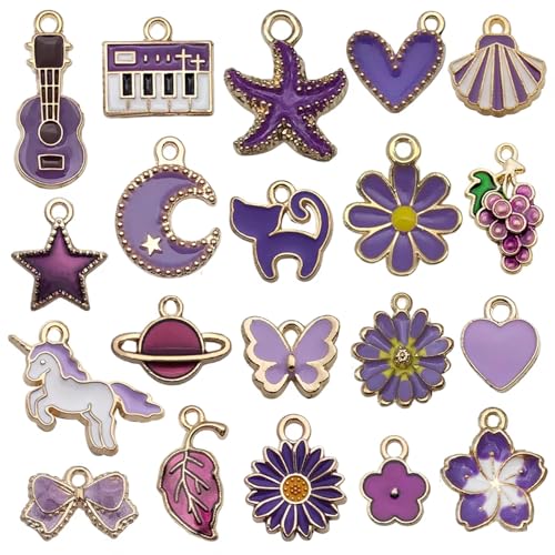 YouLuo 100Pcs Bracelet Charms for Jewelry Making Wholesale Bulk Jewelry Making Bracelets Charm KC Gold Alloy Charm Pendants and Gold Plated Enamel Charms Pendants for Bracelet Necklace - color: Multicolor+Gold