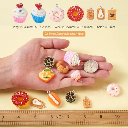 Craftdady Resin Plastic Miniature Food Snack Pendants Charms Ice Drink Juice Pendants Cute Bottle Fruit Keychain Charms Hang Ornament for DIY Craft Earring Bracelet Necklace Jewelry Making - color: Mixed Color Food