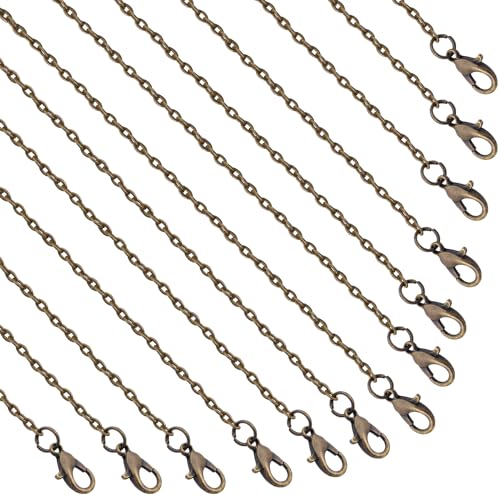 Lemonkey 24 Pack Necklace Chains Bulk,Bronze Plated DIY Cable Link Chains for Jewelry Making 22 Inches - color: Bronze, size: 22inch