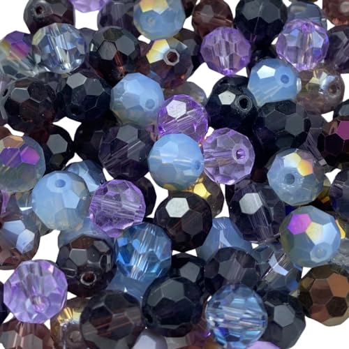 400pcs 4mm Round Crystal Glass Beads Round Faceted Spacer Beads for Jewelry Making Bracelet Earring Necklace Wind Chimes Suncatchers DIY Craft Making Supplies(Purple Series) - color: Purple Series, size: 4mm