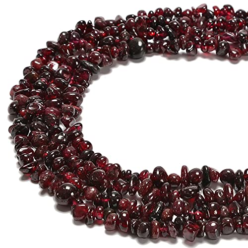 5-8mm Natural Red Garnet Gemstone Chips Loose Beads Semi Precious for Jewelry Making DIY Handmade Craft Supplies 1 Strand per Bag Approxi 34" - color: Red Garnet Chips