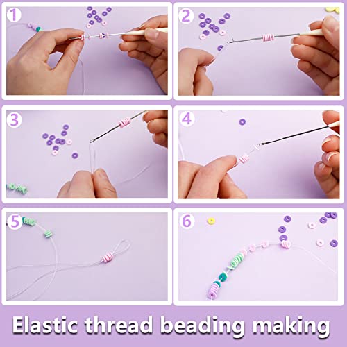 0.4mm Round Elastic Thread, Elastic String for Bracelet 295 Feet Spool Clear Stretchy Bracelet String for Making Bracelet Watch Band Key Chain Beaded Jewelry