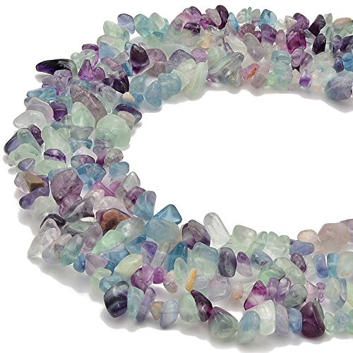 3-5mm Natural Mutilcolor Fluorite Gemstone Chips Loose Beads Semi Precious for Jewelry Making DIY Handmade Craft Supplies 1 Strand per Bag Approxi 32" - color: Mutilcolor Fluorite