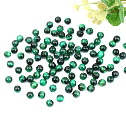 4mm 200pcs Natural Stone Round Beads Green Tiger's Eye Genuine Stone Beading Loose Gemstone DIY Charm Smooth Beads for Bracelets Necklaces Earrings Hole Size 1mm (Green Tiger's Eye 4mm) - color: Green Tiger's Eye, size: 4mm
