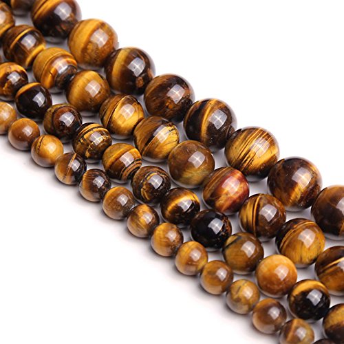 Natural Round AA Tiger Eye Agate Loose Stone Beads Bulk for Jewelry Making 4MM, 6MM, 8MM, 10MM,12MM (8mm) - color: 8mm