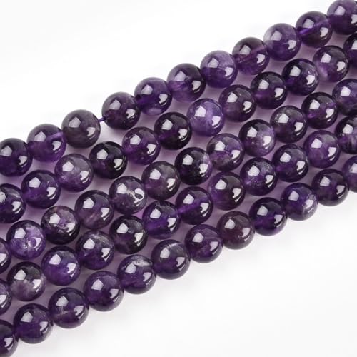 Genuine Amethyst Beads Round 12mm Semi Precious Gemstone Beads for Jewelry Making 32pcs - color: Amethyst, size: 12mm