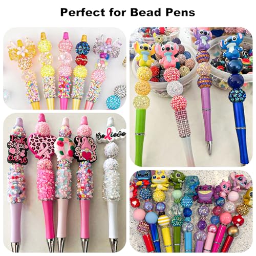 50Pcs Rhinestone Beads for Pens, 20mm Resin Rhinestone & Snowflake and 16mm Sequin Beads, Round Sparkly Chunky Bubblegum Bead Set for DIY Beadable Pens Keychain Necklace Bracelet Jewelry - color: 3-in-1 Set