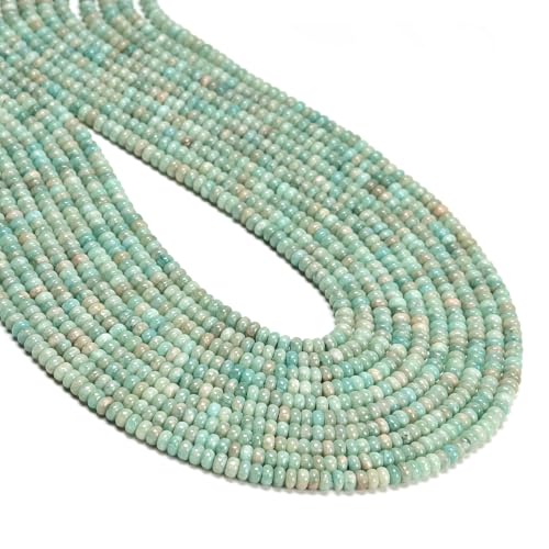 ICAI 2x4mm Natural Rondelle Beads – Loose Gemstone Spacers for DIY Jewelry Making (Amazonite) - color: Amazonite, size: 2x4