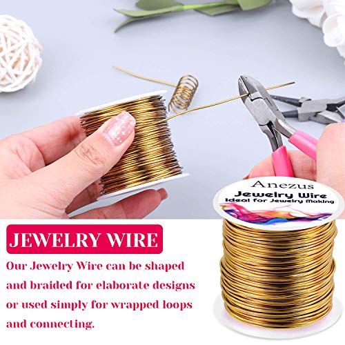 Anezus 18 Gauge Jewelry Wire for Jewelry Making, anezus Craft Wire Tarnish Resistant Copper Beading Wire for Jewelry Making Supplies and Crafting (18 Gauge, Antique Bronze) - color: Antique Bronze