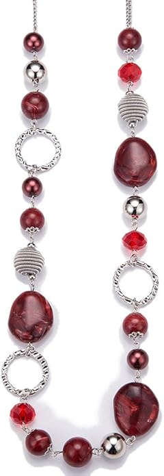PEARL&CLUB Long Beaded Necklaces For Women - Sweater Chain Fashion Jewelry Necklace Gifts For Women