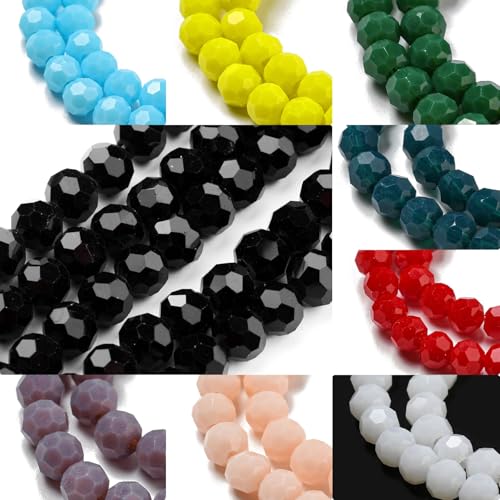 Perlin Czech Bohemian Crystal Glass Beads Faceted Round 4mm 90 Pieces Loose Spacer 1 Strand Beads for DIY Jewelry Earrings Necklace Bracelet Making (Indian Sapphire) - color: Indian Sapphire