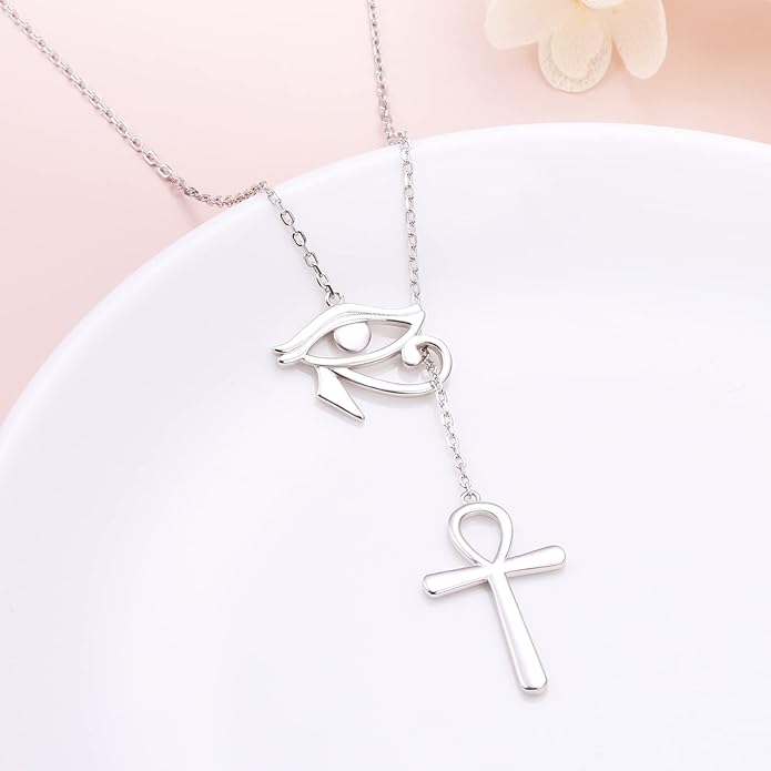 Long Necklace Sterling Silver Larait Bar Y Lariat Long Chain Drop Adjustable Necklace Gift for Her, 30"