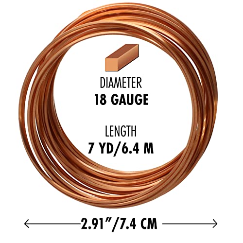 The Beadsmith Square Craft Wire - Medium Temper Beading Wire, Copper Color, 18 Gauge, 7 Yards - color: Copper, size: 18 Gauge, 7 Yard Coil