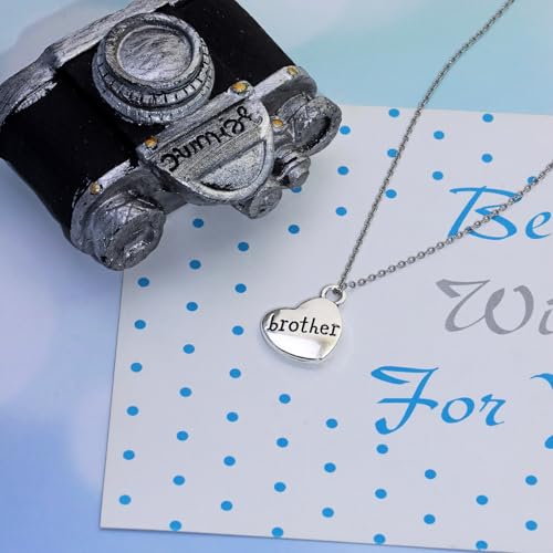 Shapenty Antique Silver Love Heart Shaped Family Members Pendant Charms for DIY Craft Keychains Bracelet Necklace Earrings Jewelry Making Findings and Memory Ornament - style: Brother