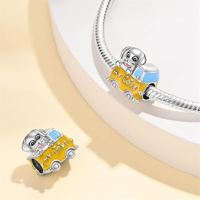 LIGHTDOG 925 Sterling Silver Charm fits Pandora Charm Bracelet Necklaces Pendant Bead Charms Jewelry Gift for Women Family Friends