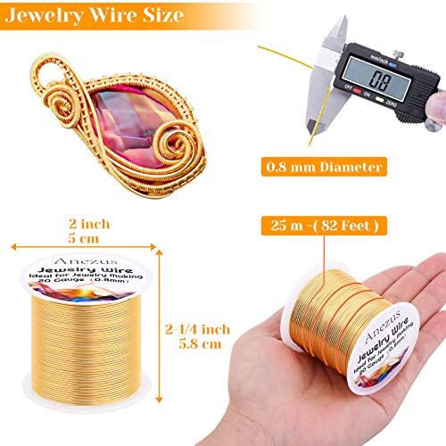 anezus 20 Gauge Jewelry Wire, 28 Yards Craft Wire Tarnish Resistant Copper Beading Wire for Jewelry Making Supplies and Crafting(KC Gold) - color: KC Gold