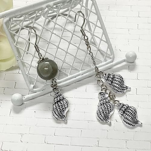 Heather's cf Silver Sea Charms – Antique Pendants, Non-Tarnish, Lead-Free & Nickel-Free, Bulk Ocean Animal Charms for DIY Jewelry, Bracelets, Necklaces, Earrings, Beach Craft Supplies (Sea Animals) - color: Seashell Conch - 50 Pc