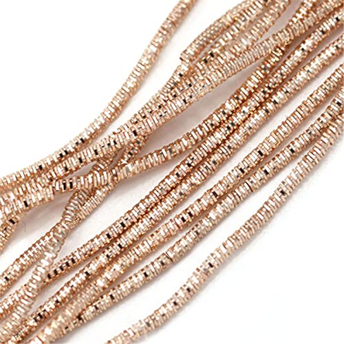 ECYC Ltd 10g 1.5mm French Bullion Wire, Spiral Copper Coil Wire French Coil Embroidery Wire French Metallic Wire Flexible Jewelry Wire for Embroidery, Beading, Jewelry Making, Garment Design - color: Rose Gold