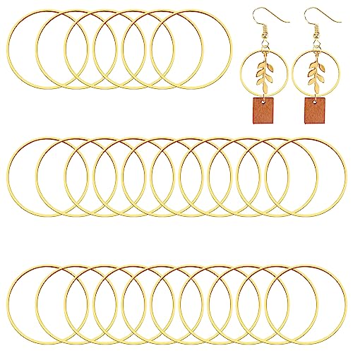 440pcs 60mm Earrings Beading Hoop for Jewelry Making,Beading Hoop Earrings Hypoallergenic Round Earrings Open Bezel Linking Ring for Jewelry Finding Supplies DIY Craft Earring Women Gifts(Gold) - color: Gold