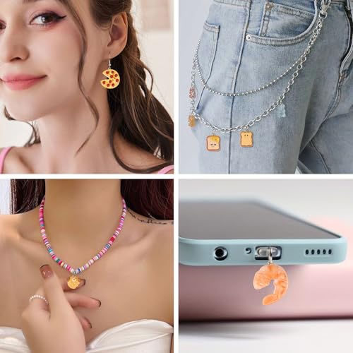 Craftdady Resin Plastic Miniature Food Snack Pendants Charms Ice Drink Juice Pendants Cute Bottle Fruit Keychain Charms Hang Ornament for DIY Craft Earring Bracelet Necklace Jewelry Making - color: Yellow Bread Toast