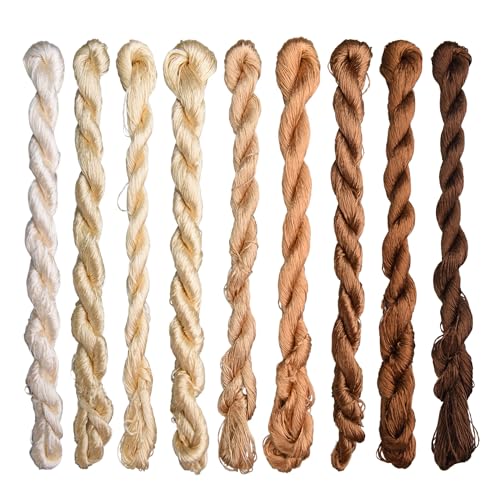 Natural 100% Silk Thread, Handmade Embroidery Thread Silk Floss 9 Colors 110m Each (62) - color: 62
