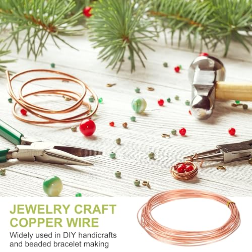 PATIKIL 99.9% Pure Copper Wire for Jewelry Making, 16 Gauge (1.3mm) Copper Craft Wire 14.8 Feet Beading Jewelry Making Supplies for Crafting Wreath Electroculture Gardening - size: 16 Gauge x 14.8 Feet