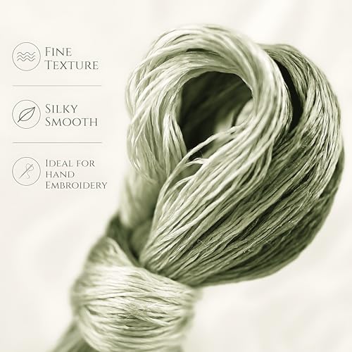 Natural 100% Silk Thread, Handmade Embroidery Thread Silk Floss 7 Colors 110m Each (66) - color: 66