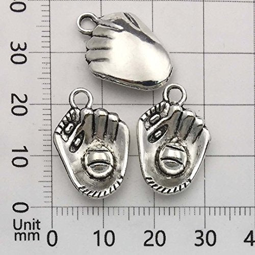 Youdiyla 60pcs Baseball Theme Charms Collection - Mixed Antique Silver Bat Glove Ballgame Sports Ball Softball Metal Alloy Pendants for Jewelry Making DIY Findings (HM130) - color: Baseball Charms