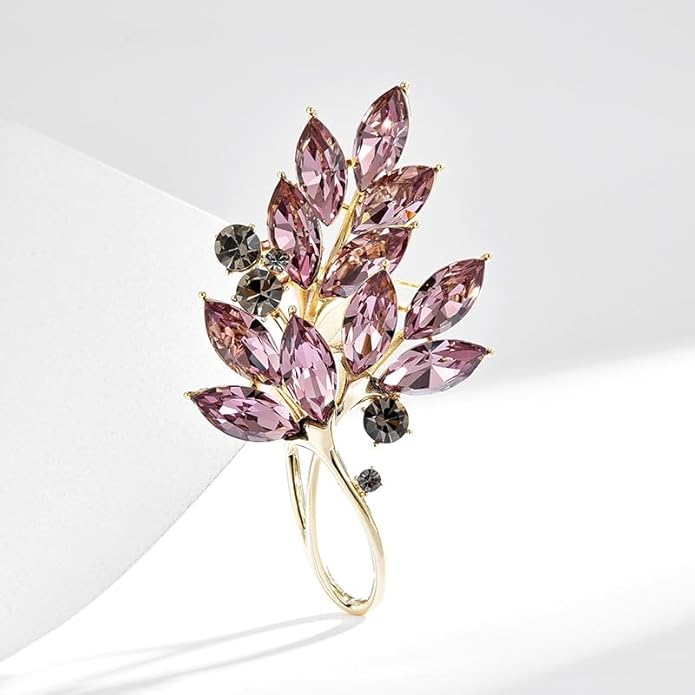 Leaf Brooches Rhinestone Freshwater Pearls Ginkgo Leaves Brooch Pin 18k Gold Plated Leaves Lapel Pins Jewelry Valentine's Day Birthday Gifts for Women Girls