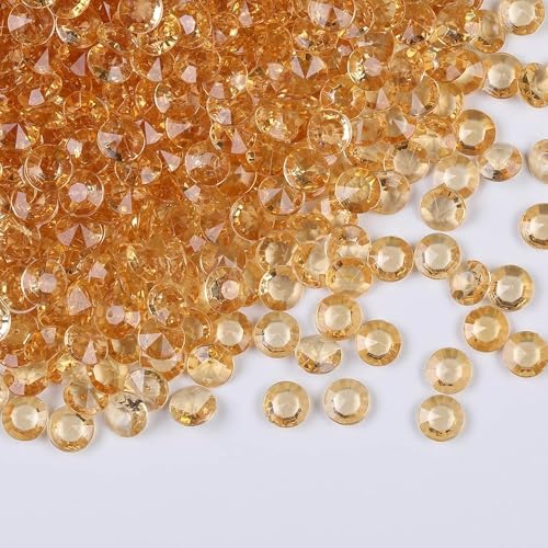 1000pcs/ Pack Wedding Table Acrylic Diamond Scatter Crystals Confetti Acrylic Gems Vase Fillers Rhinestones for Wedding, Bridal Shower, Vase Beads Decorations (10mm, Champagne) - color: Champagne, size: 10mm