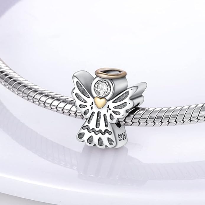 MULA 925 Sterling Silver Charms for Bracelets and Necklaces Family Letters Dangle Pendants Airplane Travel Beads Family Tree Jewelry Charms for Women
