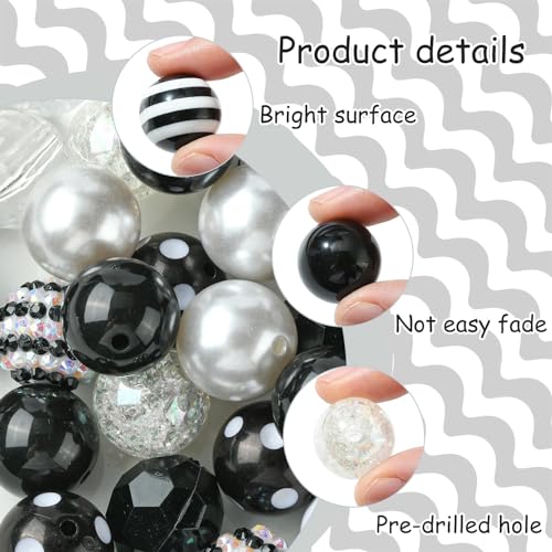 DanLingJewelry 50Pcs Random 20mm Acrylic Round Football Sport Theme Soccer Ball Bubblegum Beads for Bracelet Jewelry Making - color: 50pcs - football