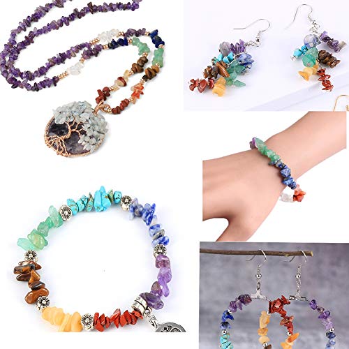 Natural Chip Stone Beads Green Aventurine 5-8mm About 400 Pieces Irregular Gemstones Healing Crystal Loose Rocks Bead Hole Drilled DIY for Bracelet Jewelry Making Crafting (5-8mm, Green Aventurine) - color: Green Aventurine