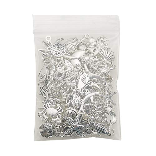 Youdiyla 100pcs Summer Beach Charms Collection, Bulk Marine Sea Animal Life Nautical Charms Metal Pendant Craft Supplies Findings for Necklace and Bracelet Jewelry Making (HM292) - color: Summer Beach Charm-100pcs
