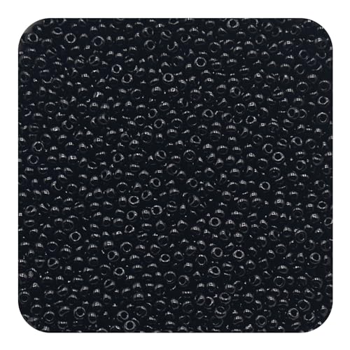 12/0 Black Tiny Glass Seed Beads Bulk, 2mm 4400 Pcs Craft Pony Beads for Jewelry Making, Friendship Bracelet, Hair Braiding, DIY Necklace Key Chain - color: Black 1, size: 2mm