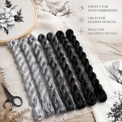 Natural 100% Silk Thread, Handmade Embroidery Thread Silk Floss 8 Colors 110m Each (68) - color: 68