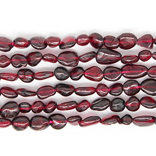 MJDCB Natural Irregular Shape Stone Beads 4-8mm Red Garnet Gemstone Energy Crystal for Jewelry Making Bracelet Necklace - color: Garnet