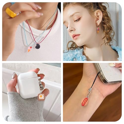 Craftdady Resin Plastic Miniature Food Snack Pendants Charms Ice Drink Juice Pendants Cute Bottle Fruit Keychain Charms Hang Ornament for DIY Craft Earring Bracelet Necklace Jewelry Making - color: Mixed Color Food (16 Styles)