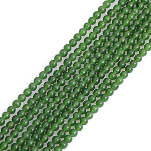 GEM-Inside Natural 3mm Green Taiwan Jade Gemstone Loose Beads Spacer Tiny Beads for DIY Jewelry Making 15" - color: Green Taiwan Jade, size: 3mm