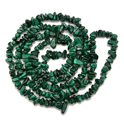 5-8mm Natural Malachite Gemstone Chips Loose Beads Semi Precious for Jewelry Making DIY Handmade Craft Supplies 1 Strand per Bag Approxi 34" - color: Malachite Chips
