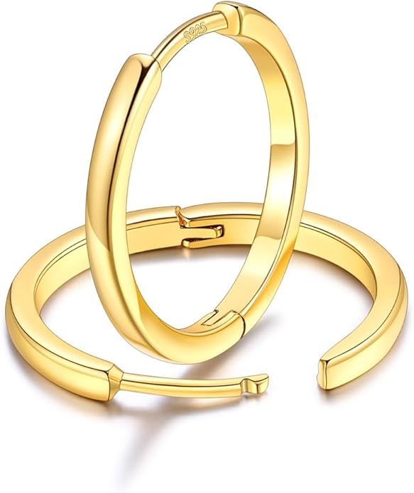FaithHeart Sterling Silver Hoop Earrings for Women, Hypoallergenic Huggie Hoop Earrings Lightweight Small Cartilage Earrings Hoop Earring Dainty Everyday Earrings 6/8/10/12/14/15/16/18/20mm