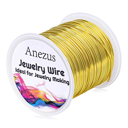 Jewelry Wire for Jewelry Making, Anezus Craft Wire Tarnish Resistant Copper Beading Wire for Jewelry Making Supplies and Crafting (Gold, 18 Gauge) - color: Gold